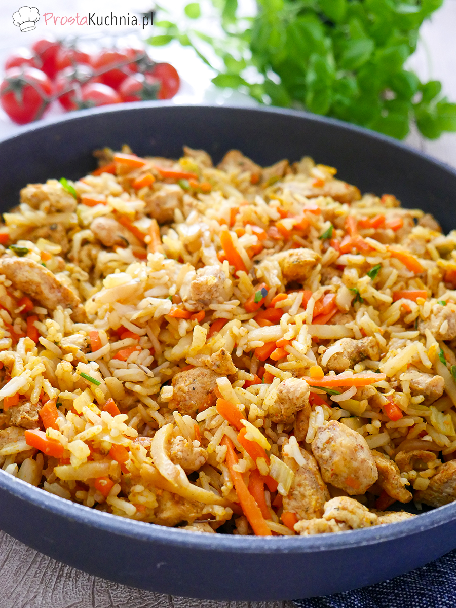 szybki ryż z kurczakiem i warzywami